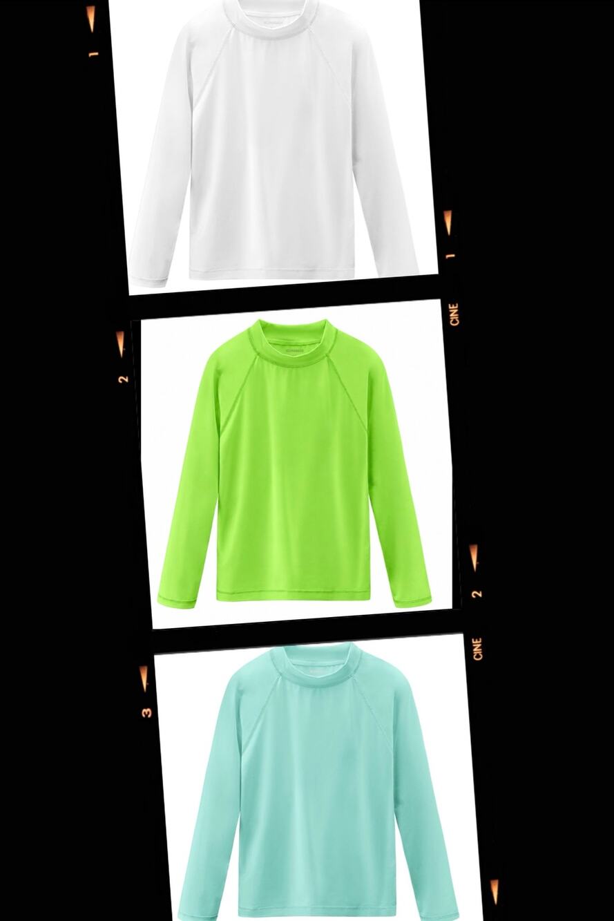 Kids 3 Rash Guard Swim Shirts Long Sleeve Swimwear Toddler Sun Protection XXS